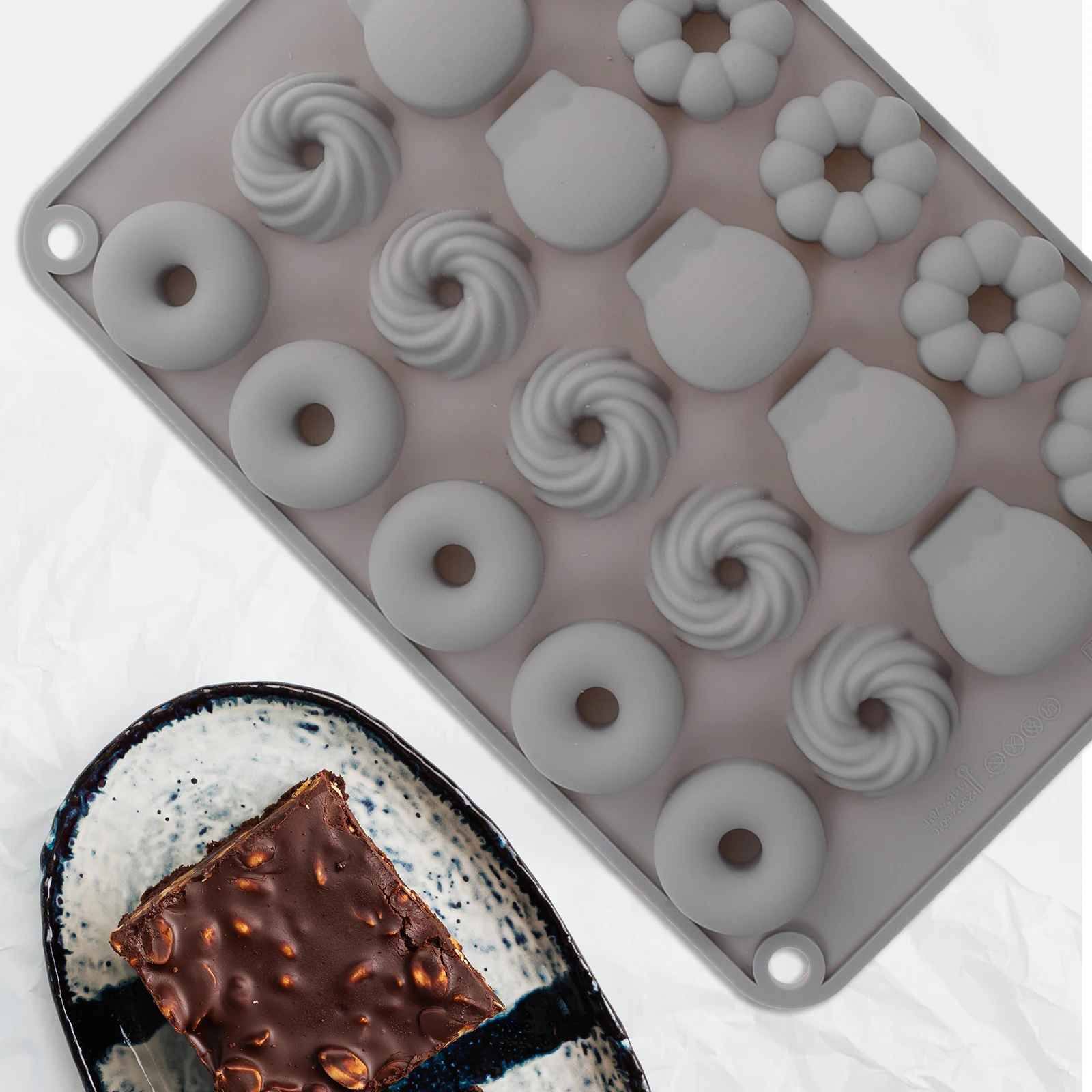 

Chocolate Donut Mold Cute Molds Silicone Candy Moulds Baking Cake Dessert Mousse Baby