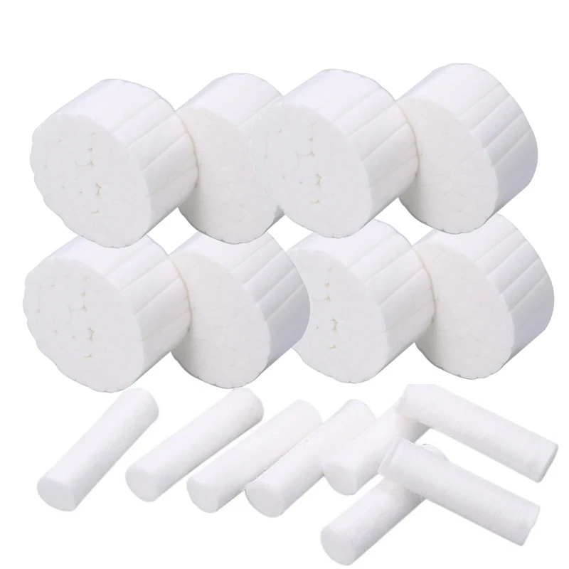 200pcs/ 4 Roll Dental Cotton Roll Surgical Cotton Rolls Cotton High Absorbent Dentist Material Teeth Whitening Product