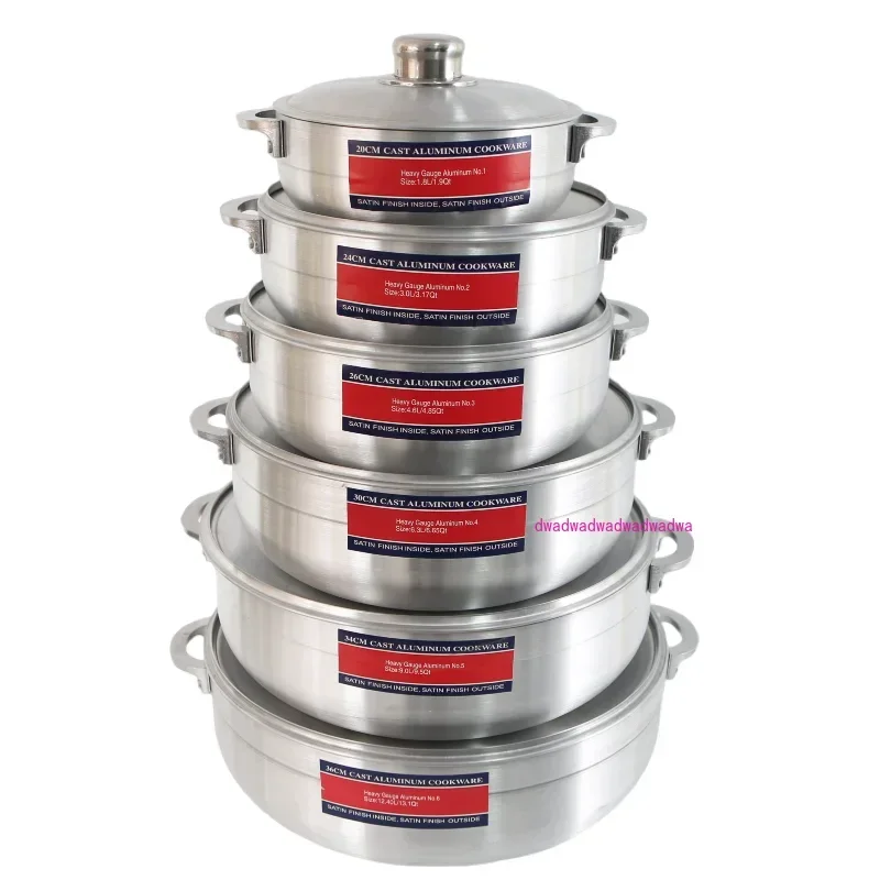 

Alpine Cuisine 8 Piece Set Aluminum Caldero Stock Pot , Commercial Grade Cooking Dutch Oven