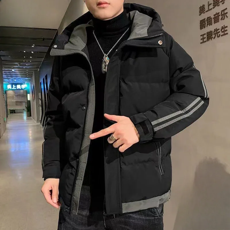 Short Quilted Padded Jacket Man  Hoodie Korean Reviews Many New InWinter Down Coat for Men Joker Harajuku High Quality Stylish