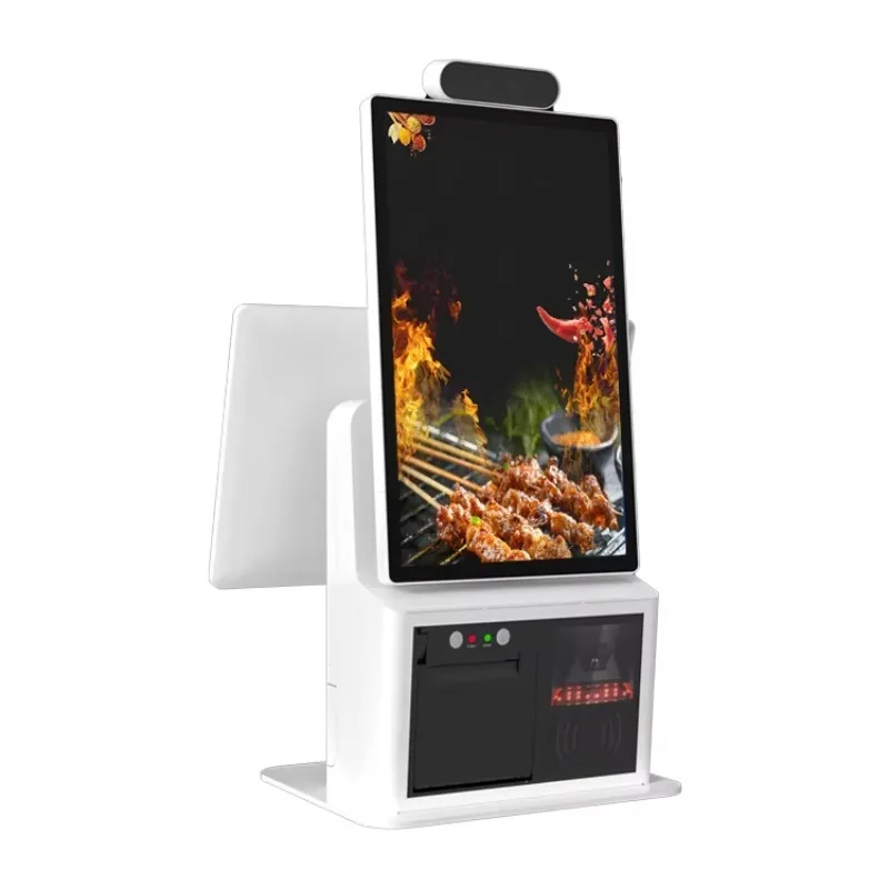 

Self Ordering Payment Kiosk, 15.6 Inch Desk Touch Screen Cashless Self-Service Kiosk Pos Machine for Restaurant