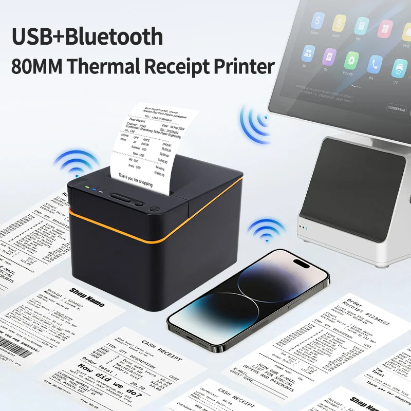 Hete verkoop Hoge kwaliteit 58 mm thermische printer, USB / LAN / Bluetooth thermische bonprinter, Bluetooth-printer met automatische snit, 58E