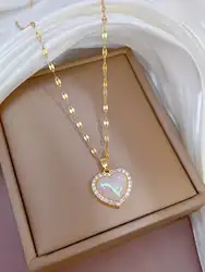 1 stainless steel gold-plated love necklace