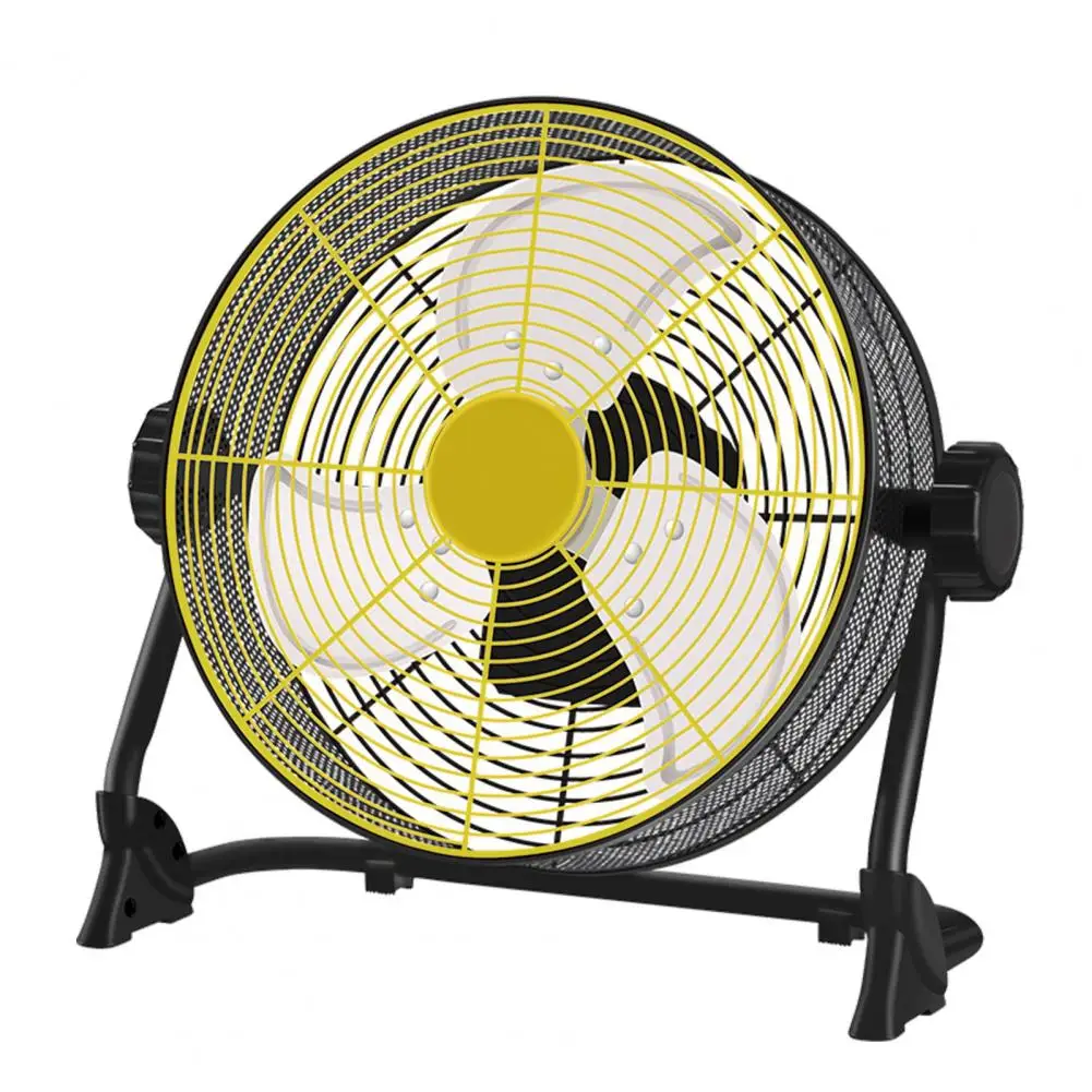 Floor Fan, 12 Inch Battery Operated Floor Fan, Portable Cordless Metal Blade High Velocity Outdoor Fan, Industrial Style Chargin