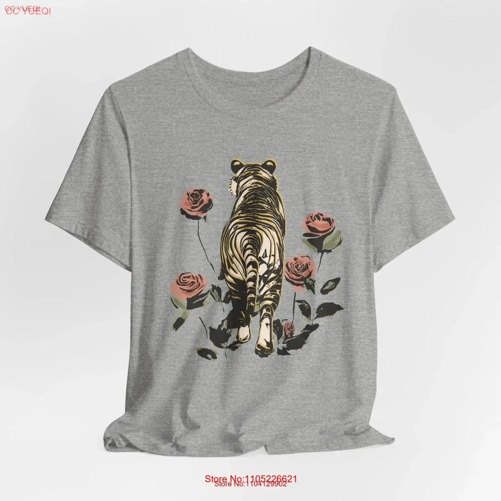 Tiger And Roses T Shirt Big Cat Lovers N Vintage Style for Her vintage Washed Versatile fashion designer clothes Unisex Stylish