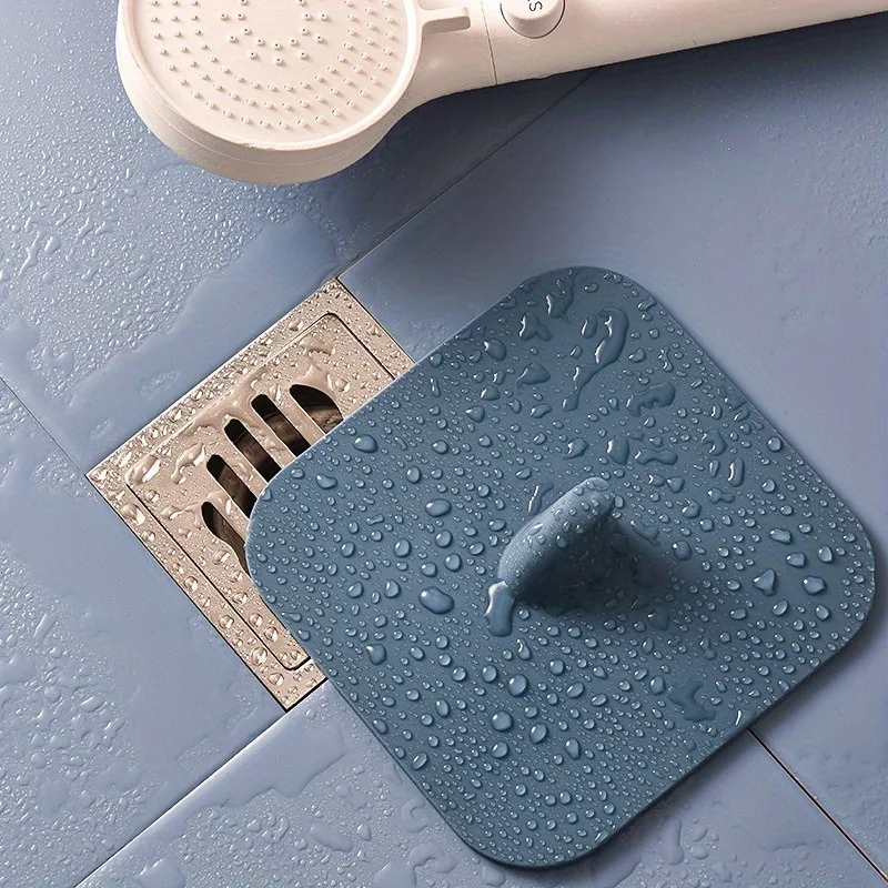 1pc Silicone Shower Drain Cover - Insect-Proof, Anti-Clog Hair Catcher for Bathroom & Kitchen - Easy Install
