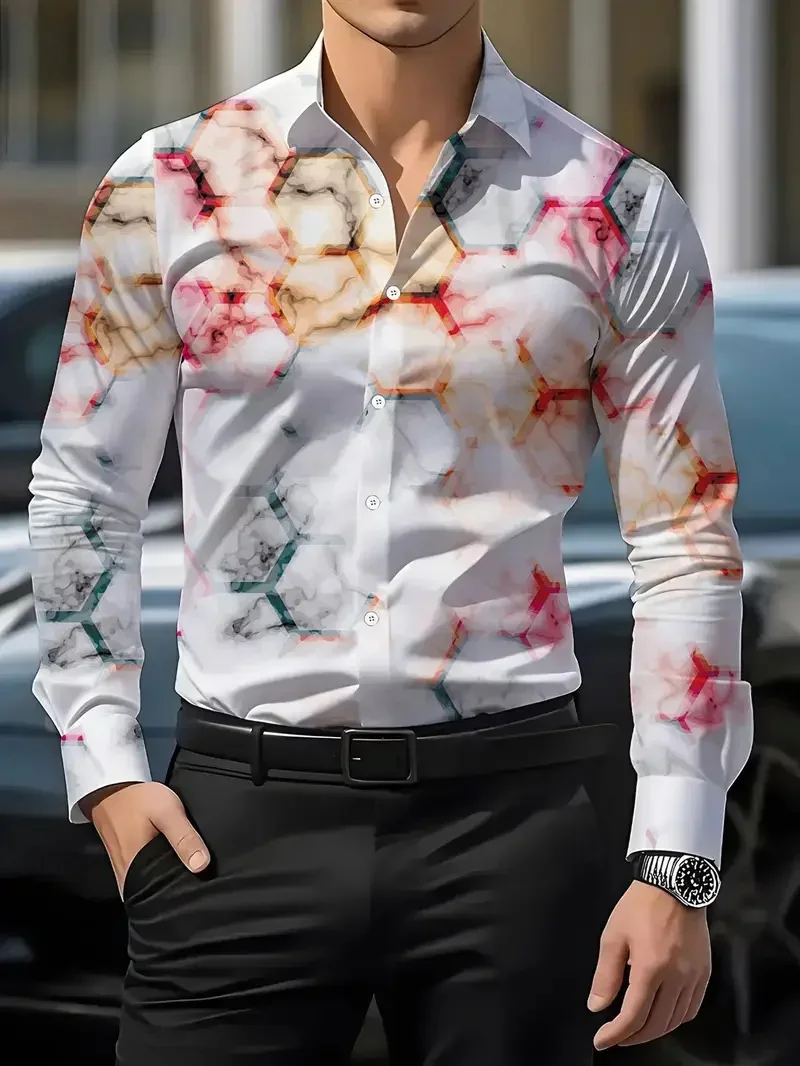 Men's 3D Notes Printed Pattern Shirt Long Sleeve Shirt Simple Comfortable Business Folding Clothing Casual Comfortable Outdoor