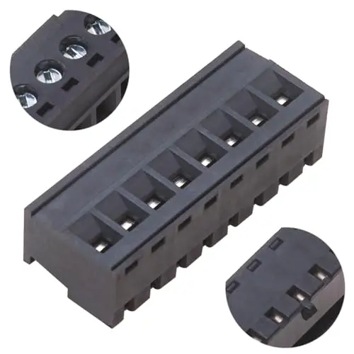 

5.08mm Phoenix Connector 8 Pin, Black PCB Screw Terminal Block Connector Screw Connection (2Pcs 5.08M-BK-8P)