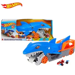 Original rodas quentes carro tubarão chomp transportador playset armazenamento 1/64 cidade construtor do carro crianças meninos brinquedos para crianças presente de aniversário