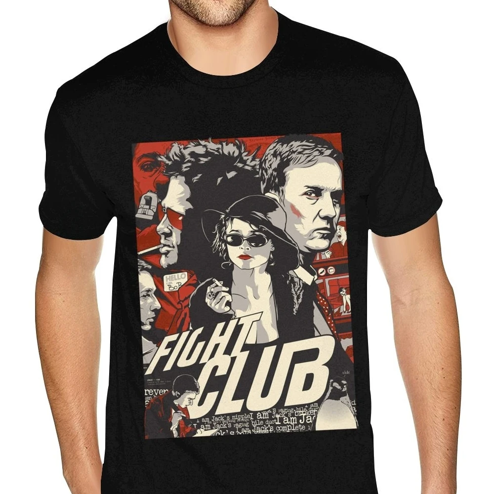 fashion Movie Fight Club Tees Shirts Teenagers Fashion Designer Tees Shirts Mens Oversized Anime Men Fashion Brand Clothing