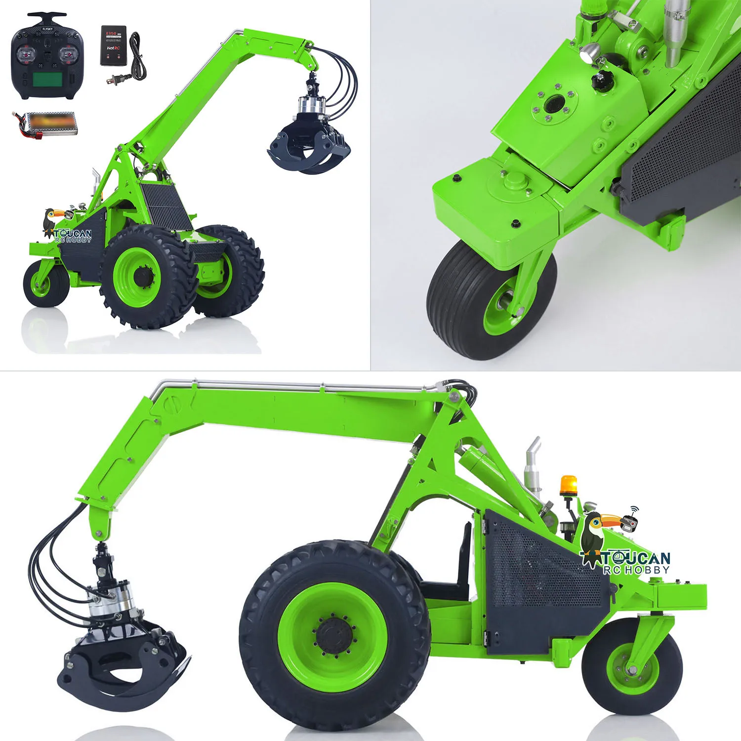 

LESU AOUE 225A RC Hydraulic Log Loader TOUCAN 1/14 Remote Control Sugarcane Loader Grabber 4CH Valve RTR Model Battery Radio