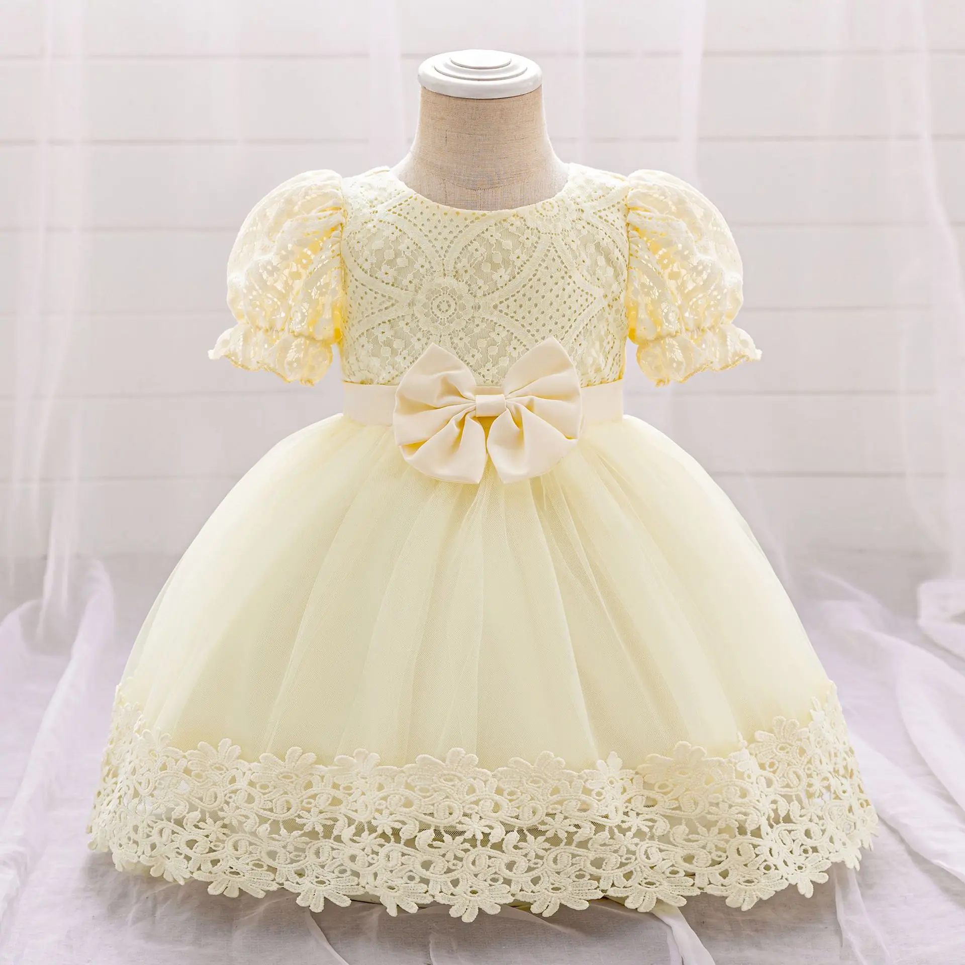 

Girls Party Dress 5 Colors 70cm-90cm Baby Birthday Dresses Wedding Evening Ball Gown Photograph Costumes Kids Lace