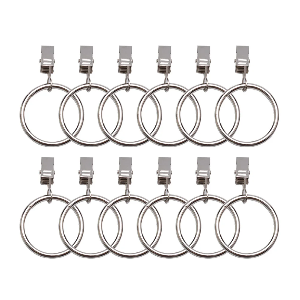 10 pcs Delicate Practical Roman Ring Curtain Ring Curtain Clip Hook for Home Use (Silver) Iron Hook Curtain Clips