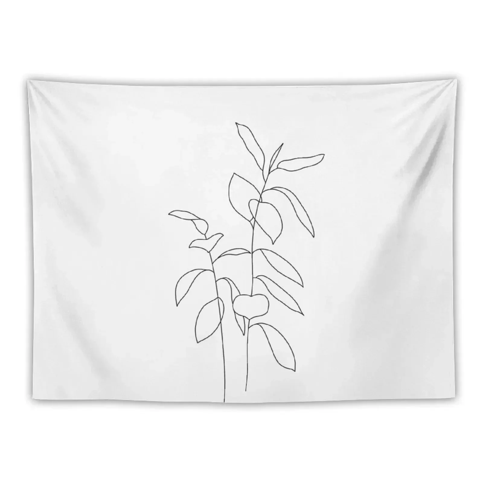 

Plant line drawing - Ellie Tapestry Korean Room Decor Hanging Wall Home Decoration Accessories Tapestry