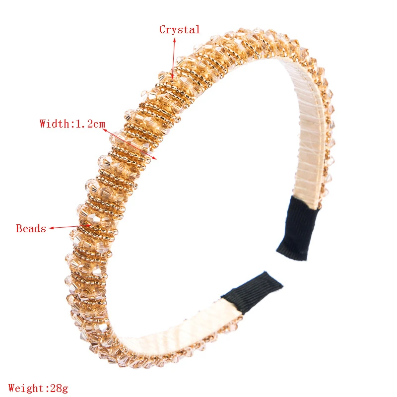 Korean Thin Edge Rhinestone Hair Hoop Female Fashion Super Flash Headband Party Color Headband Fashion Hair Accessories