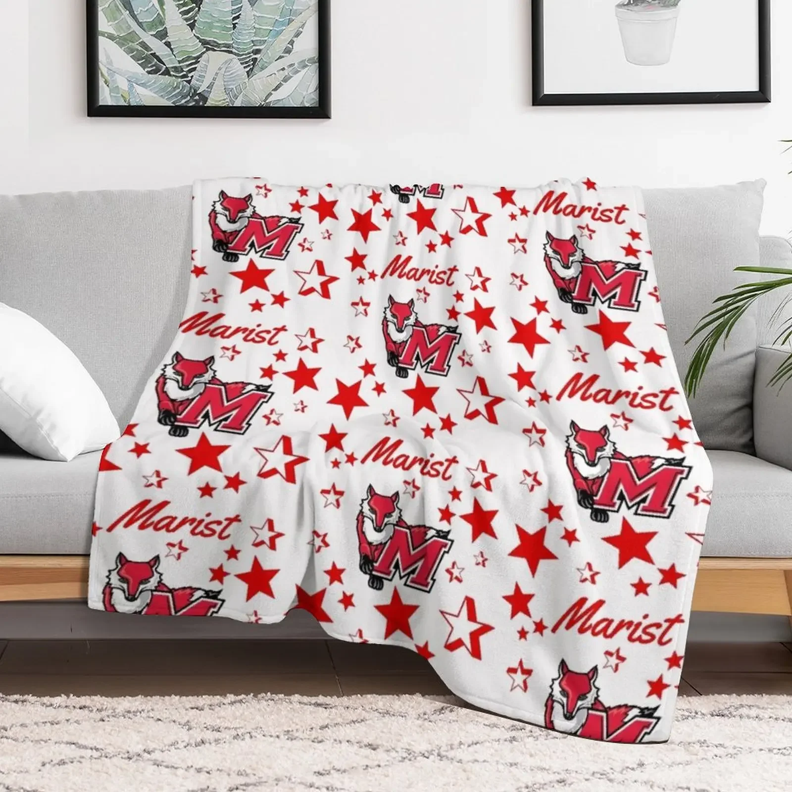 Marist Collage Throw Blanket Stylish Decor Blanket Gift for Friends Roommate