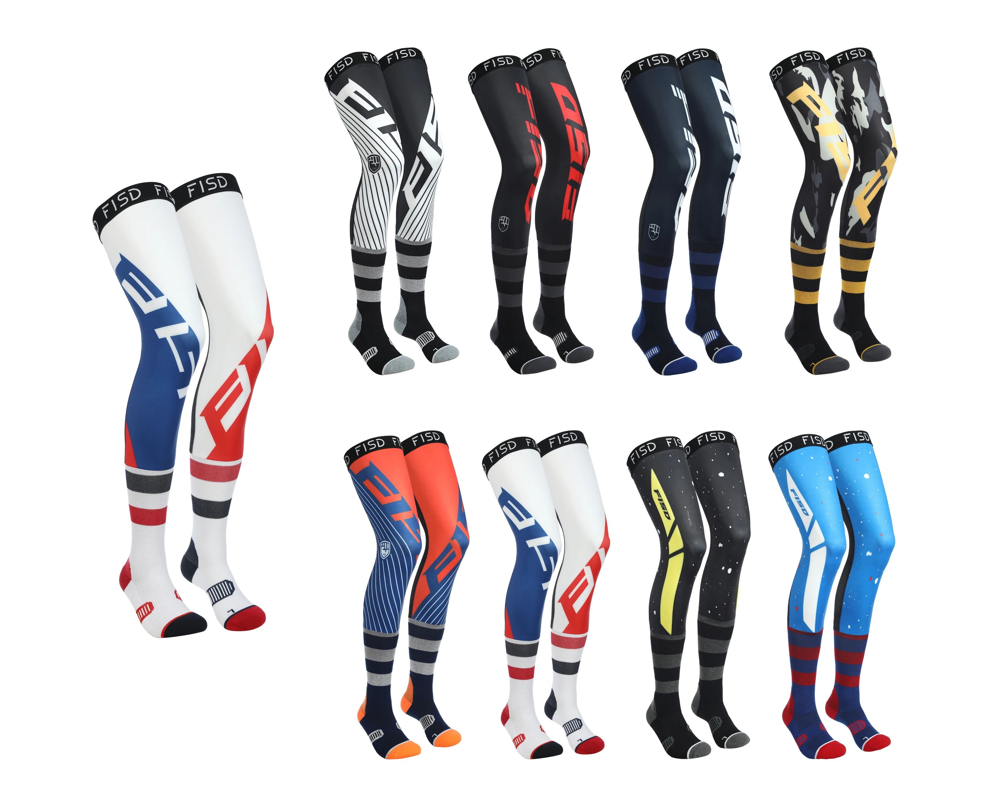 FISD Kompressions-Knieschutz für Motorräder, Enduro-Socken, Rennsocken, MX, MTB, ATV-Schutz, Rutschfester Sport-Knieschutz, E – Detail 30