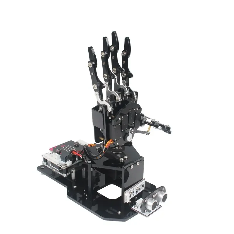 Unfinished uHandbit Open Source Robotic Hand for 180 Degree Swivel Base APP Control w/o Micro: bit Main Board 62252