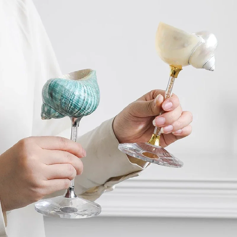 Natural Conch Shell Goblet Creative Champagne Red Wine Glass Gift Ornaments Luxury Home Decoration Goblet Red Wine Cocktail Mug view 2