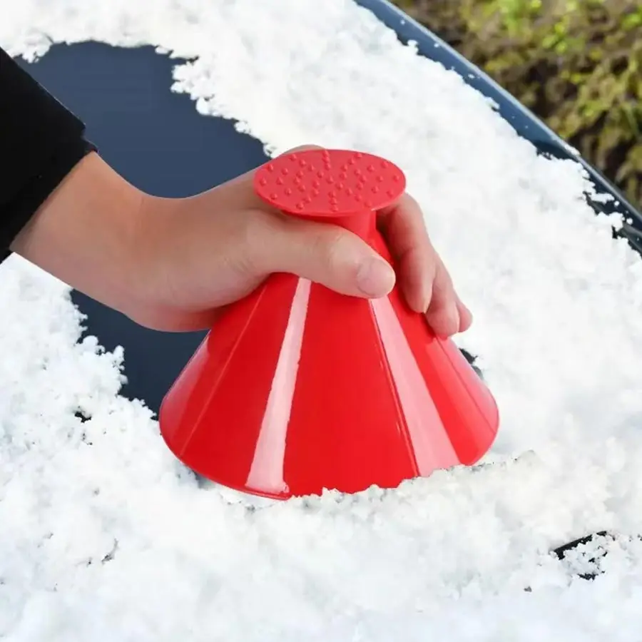 2pc Car windshield defroster  snow bucket  conical defrosting tool  glass scraper  large horn defroster