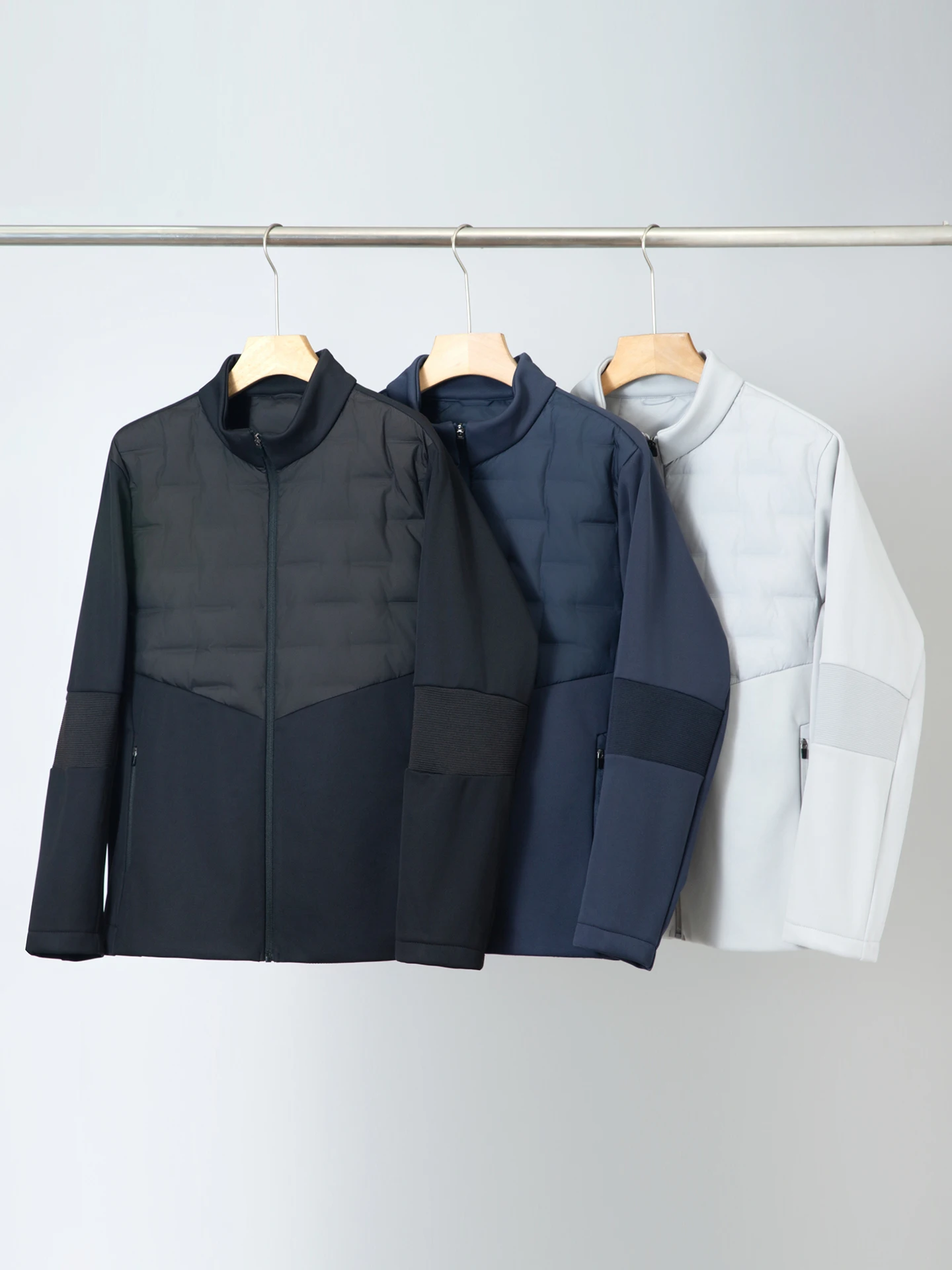 

Lightweight Men's down Jaet Autumn Winter ort Casual Stand Collar Slim Fit Du down Splicing Outerwear Trendy