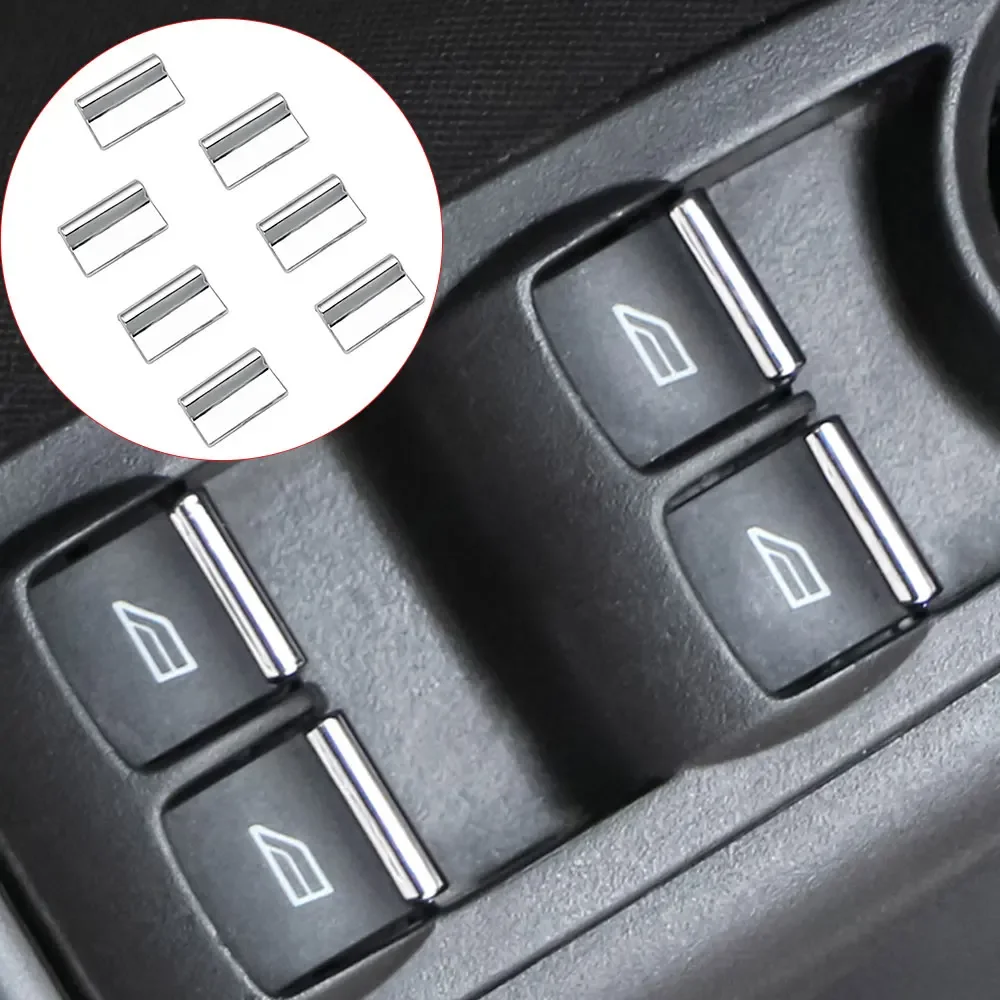 

7 шт., кнопки подъема окна автомобиля, наклейки с блестками, отделка для Ford Fiesta Ecosport Focus 3 4 MK3 MK4 2012-2015, аксессуары