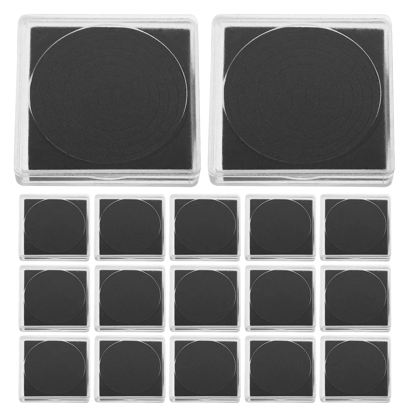 

20 PCS Coin Collection Box Acrylic Display Stand Organizer Wallet Frame Plastic Sleeves Capsules Storage Trays