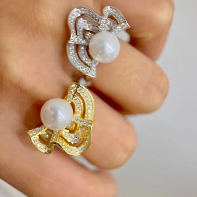 

MeiBaPJ 10 мм натуральный круглый жемчуг модное кольцо Сделай Сам 925 серебро держатель оправа изысканные свадебные ювелирные изделия для женщин