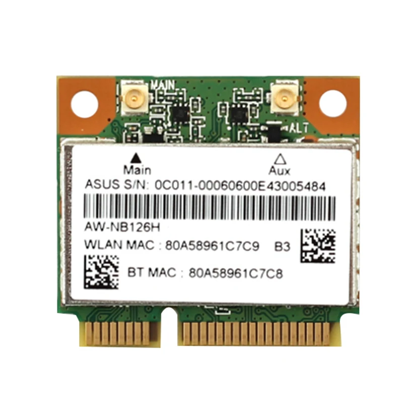 

Новинка для AzureWave AW-NB097H AW-NB100H AR3012 AR5B225 Half Mini PCI-E Wifi BT4.0 Wlan Wireless