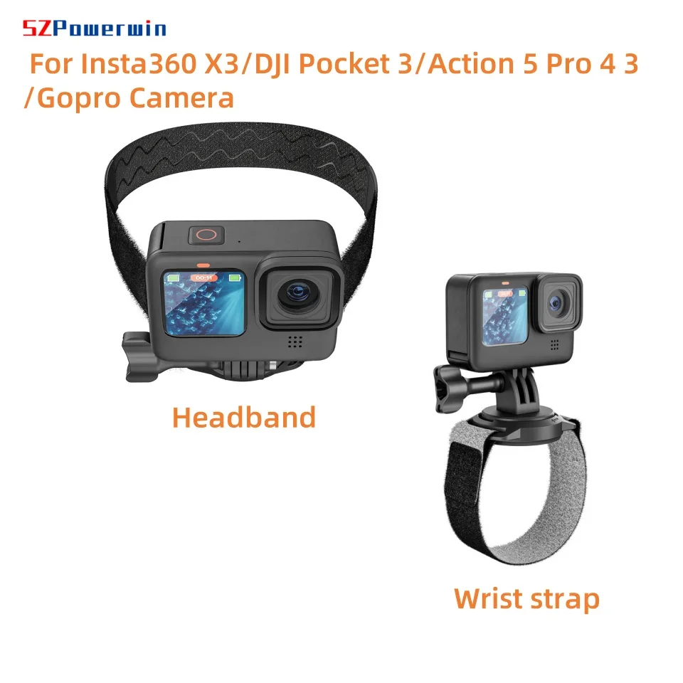 Universal Magnetic Suction Headband Adjustable Head Strap for Insta360 X3/DJI Pocket 3/Action 5 Pro 4 3/Gopro Camera Accessories