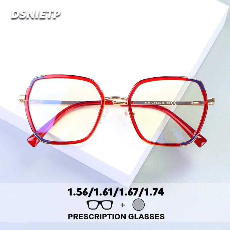 

ISLINO Anti Blue Light Prescription Glasses Women Fashion Progressive Photochromic Reading Glasses Myopia Hyperopia Eyewear