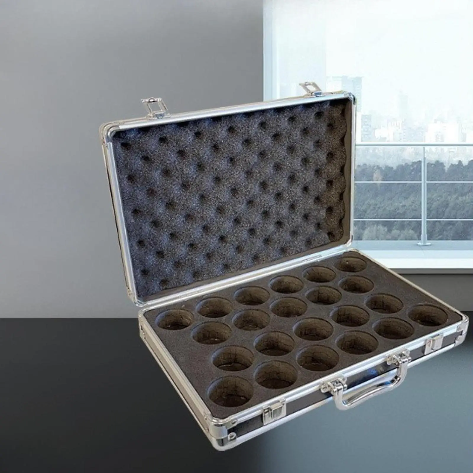 Billiard Balls Storage Box 22 Balls Holder Padded Equipment with Carry Handle Snooker Balls Suitcase Carrying Case for Sports - view 4