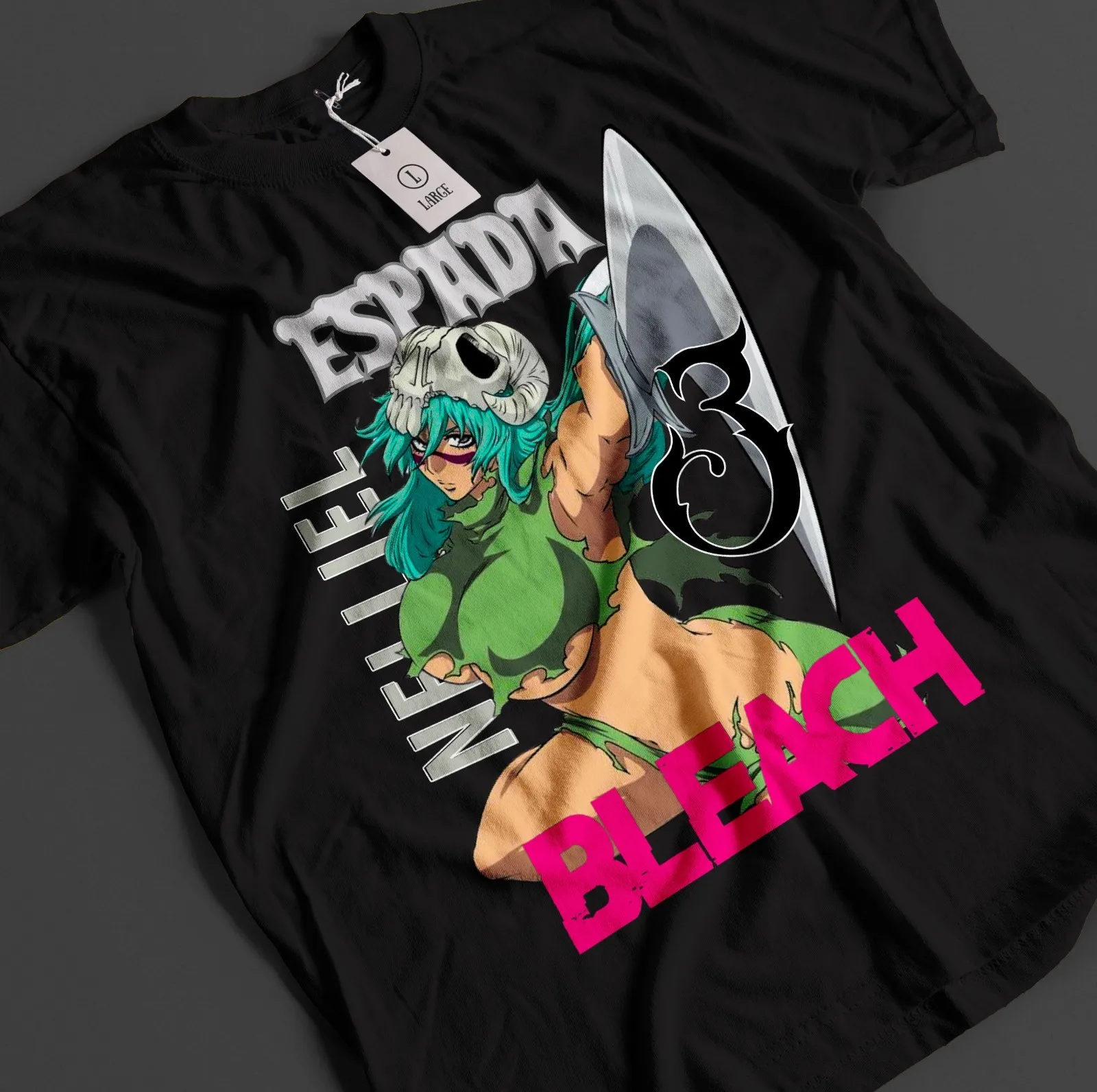 Bleach Anime Shirt Nelliel Tshirt Ichigo Bankai T-Shirt Aizen Zaraki Unisex Tee