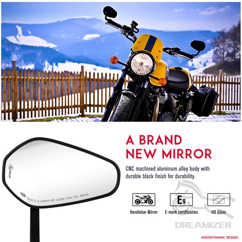 Imagen 2 del producto Espejos retrovisores laterales para motocicleta, Scooters de 7/8 ""o 1"", extremo de barra de mango para piezas de motocicleta Yamaha Kawasaki