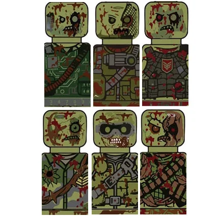 MOC City Zombies Figuren Bausteine Halloween Soldaten Doktor Biochemischer Anzug Giftige Schadstoffe Schild Bausteine Spielzeug Kinder Geschenk