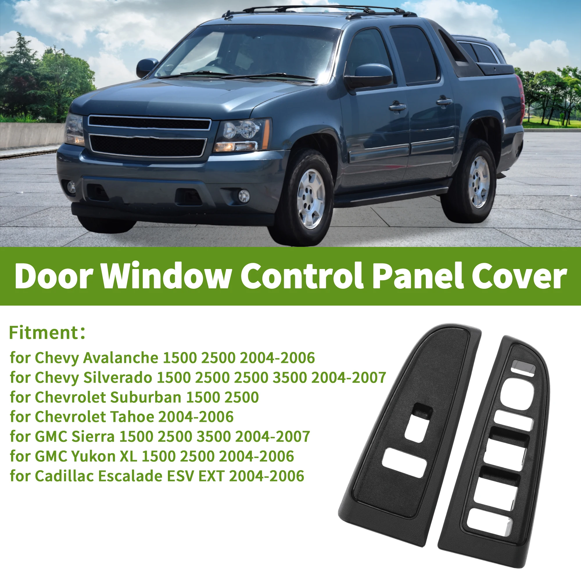 

UXCELL Передняя левая сторона и передняя правая боковая крышка переключателя окна No 89045129 Накладка панели переключателя управления дверью