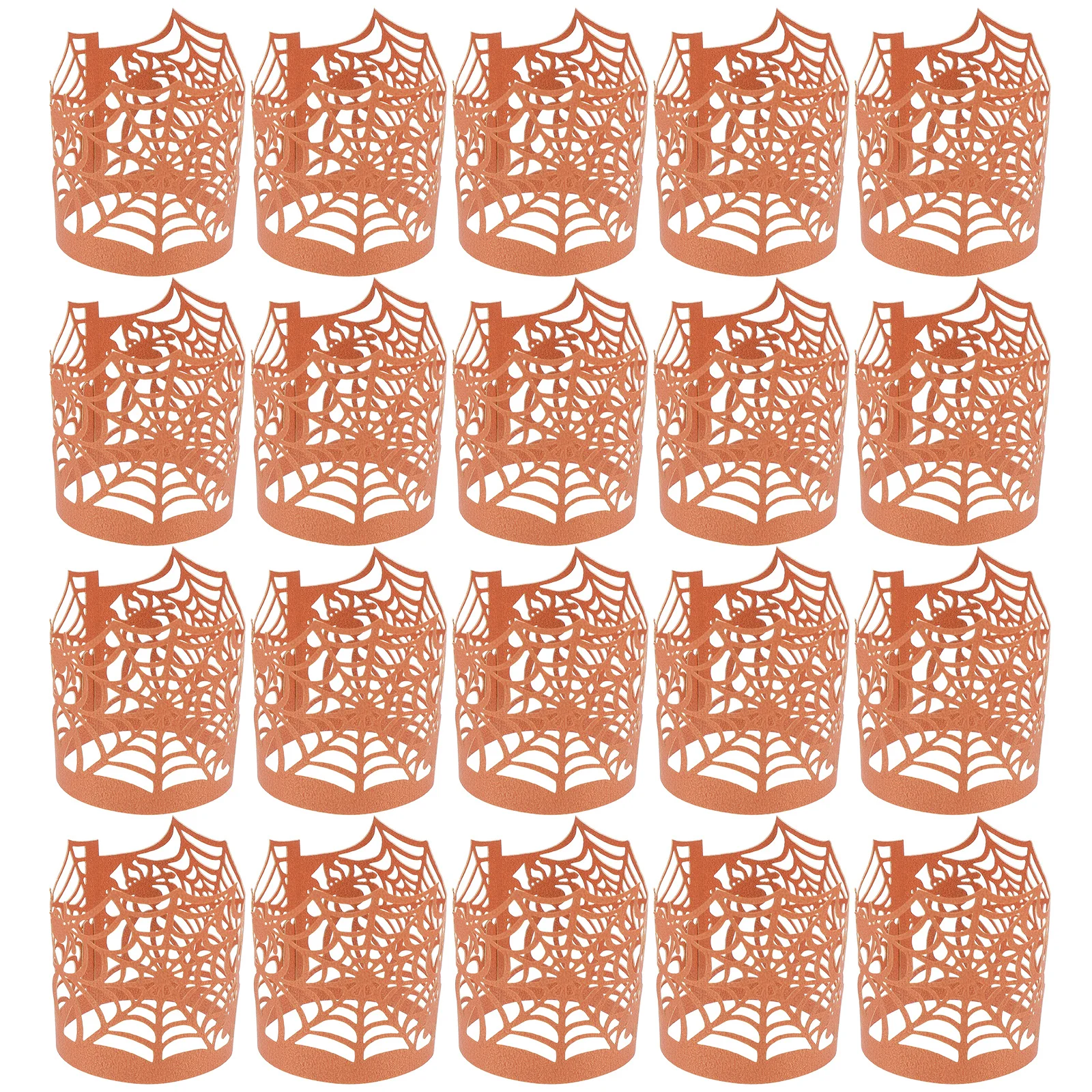 50Pcs LED Lampshades Spiderweb Paper Wrappers Halloween Tea Light Holders Party Decor Cupcake Wrappers Table Decorations