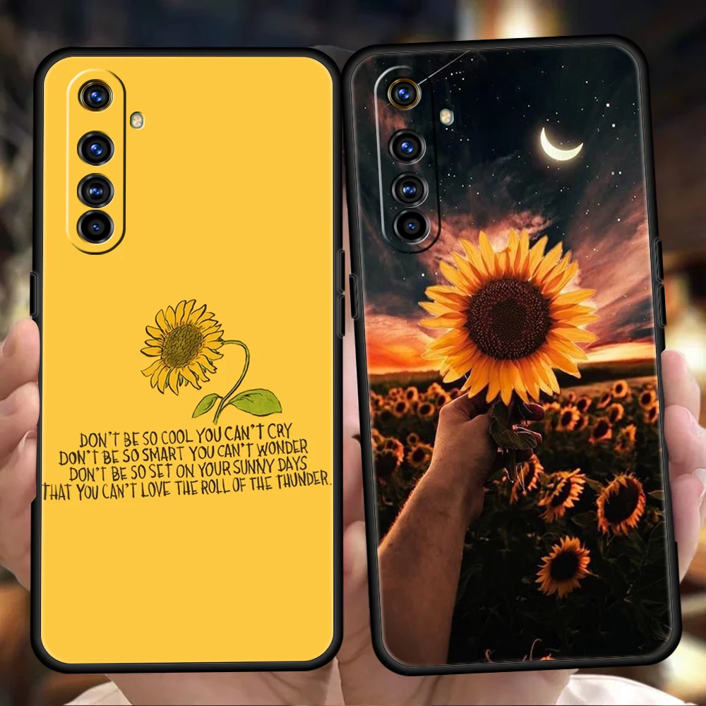 Sunflower Soft Phone Case For Oppo A12 A15 A16 A74 A76 Find X5 Pro A54 A53 A52 A95 Reno 6 7 SE Z A9 2020 Pro 5G Cover Fundas Bag