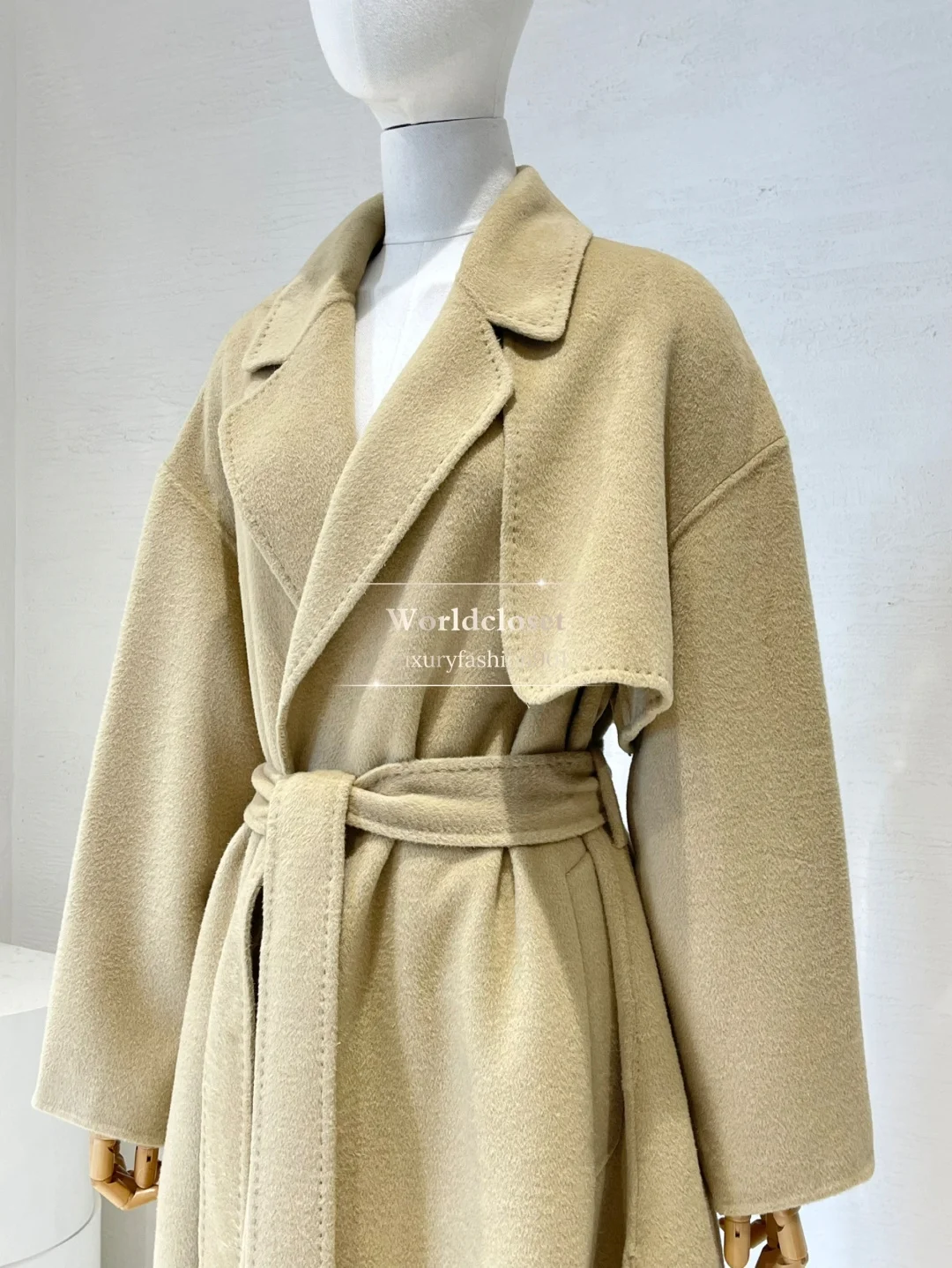 

Women's Retro Trench Style Long Sleeve Lapel Double-faced Wool Coat Jacket 2025 New Autumn Winter