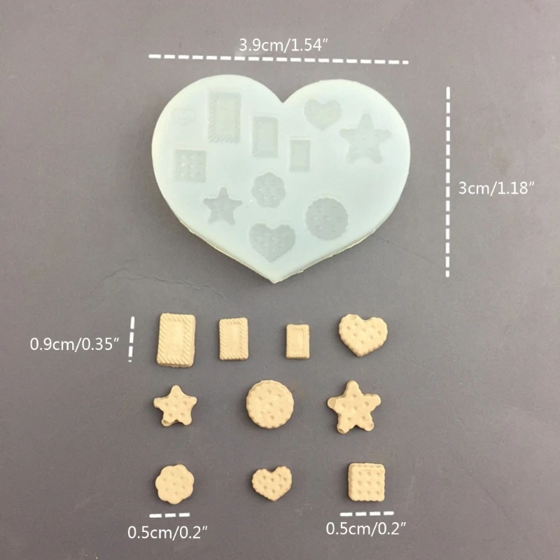 미니 빵 비스킷 케이크 실리콘 몰드, 점토 식품 수지 몰드, DIY 주방 액세서리 장난감, 인형 집 미니어처 액세서리