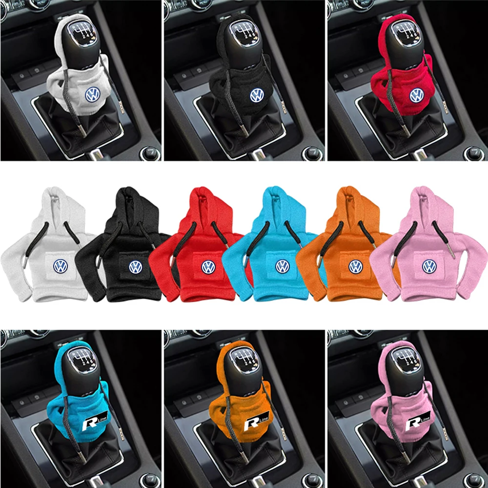 Car Gear Shift Knob Cover Hoodies Shifter Boot Dust Cover Car Interior Decoration for Volkswagen VW RLIN GOLF POLO PASSAT T-ROC