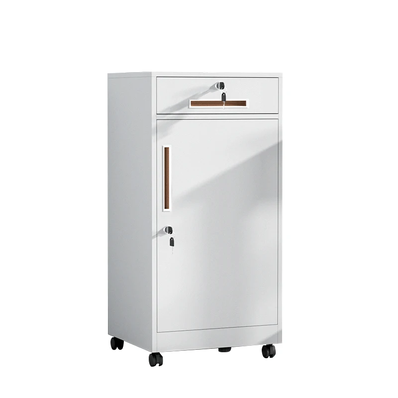 High-looking multiple color 900mm One door and one drawer file cabinet with wheels Small low cabinet under the table