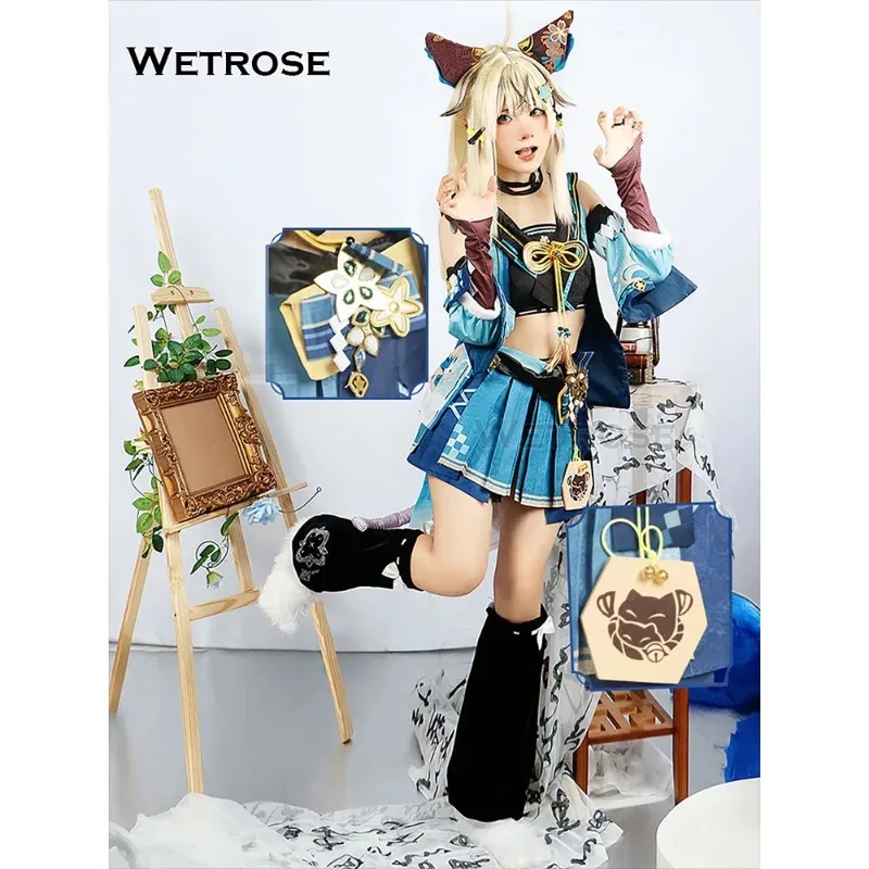 

【Wetrose】 In Stock Kirara Cosplay Costume Genshin Impact Kirara Cat Girl Full Set Game Party Halloween