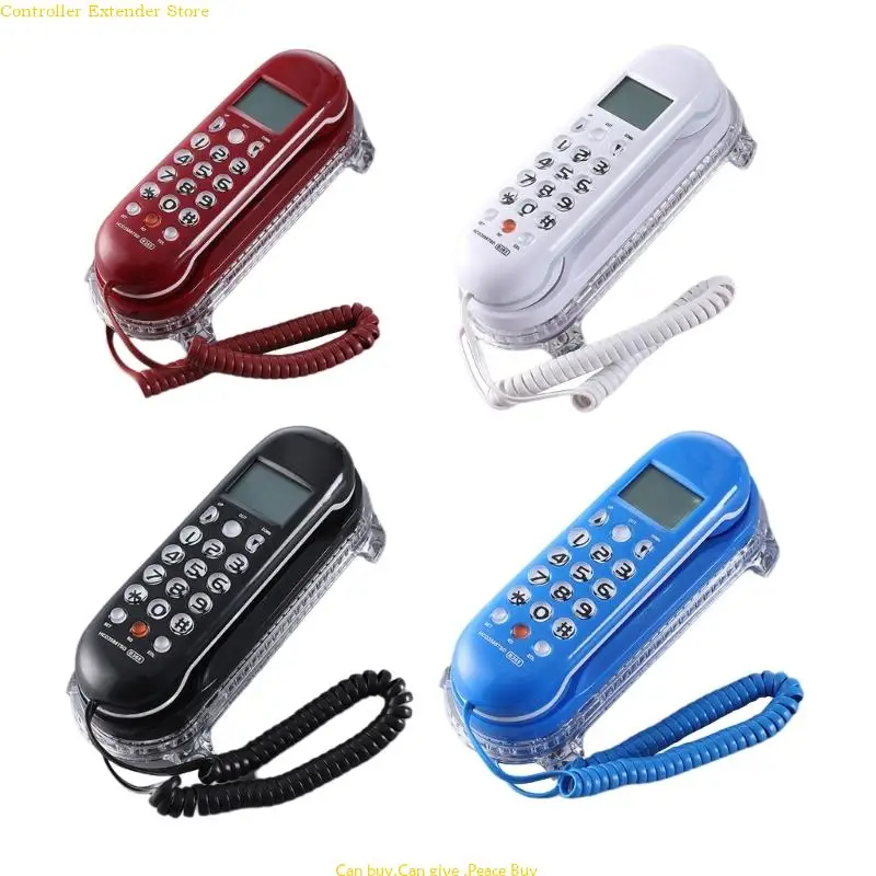 Crystal Base Corded Wall Mountable Telephone B365 Mini Fixed Landline Phone