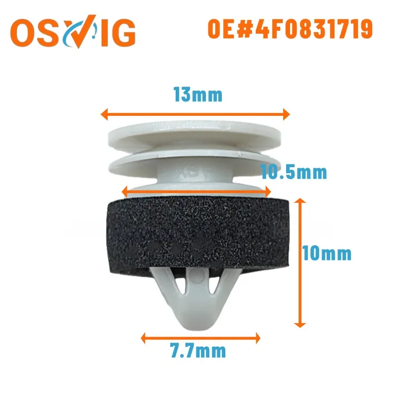 

10PCS OE#4F0831719 For Audi 04-18 A6 door outside panel edge guard rail fixed clip fastener