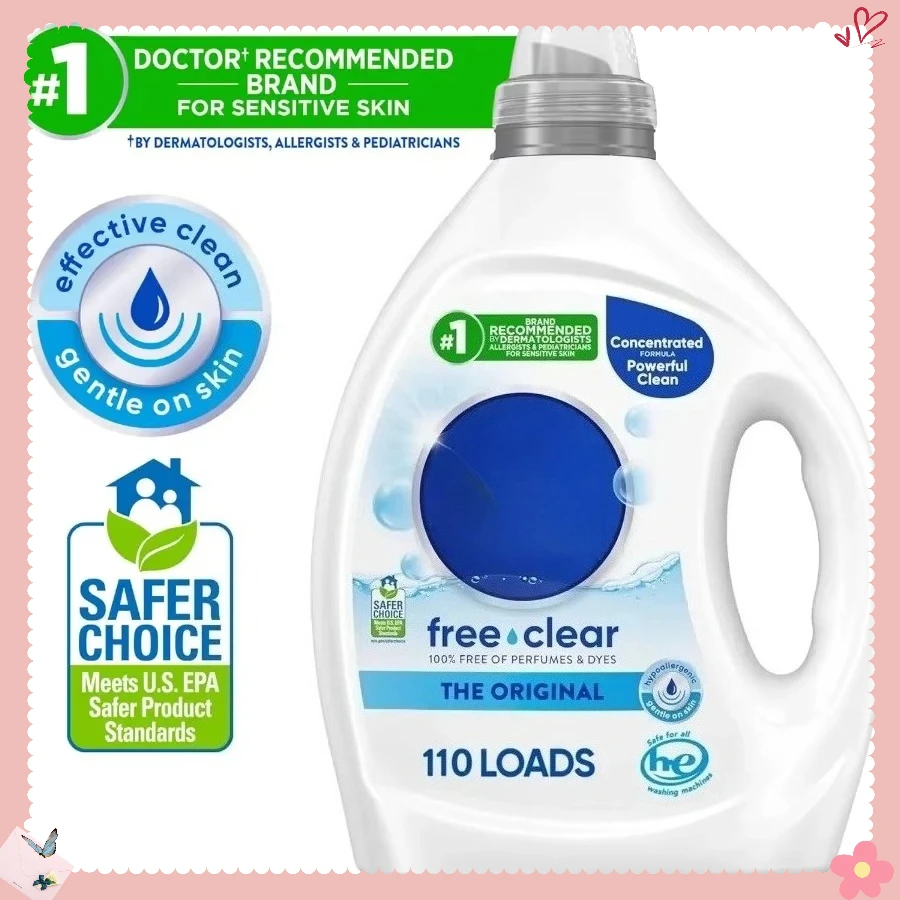 

Гипоаллергенный жидкий стиральный порошок без запаха для чувствительной кожи | Концентрированные навантаження на 82,5 унции, HE Safe