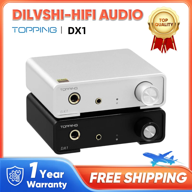 TOPPING DX1 HiRes Audio DAC&Headphone Amplifier Newest AK4493S 0.0002% THD+N support up to DSD256 and PCM384 XMOS XU208 decoder