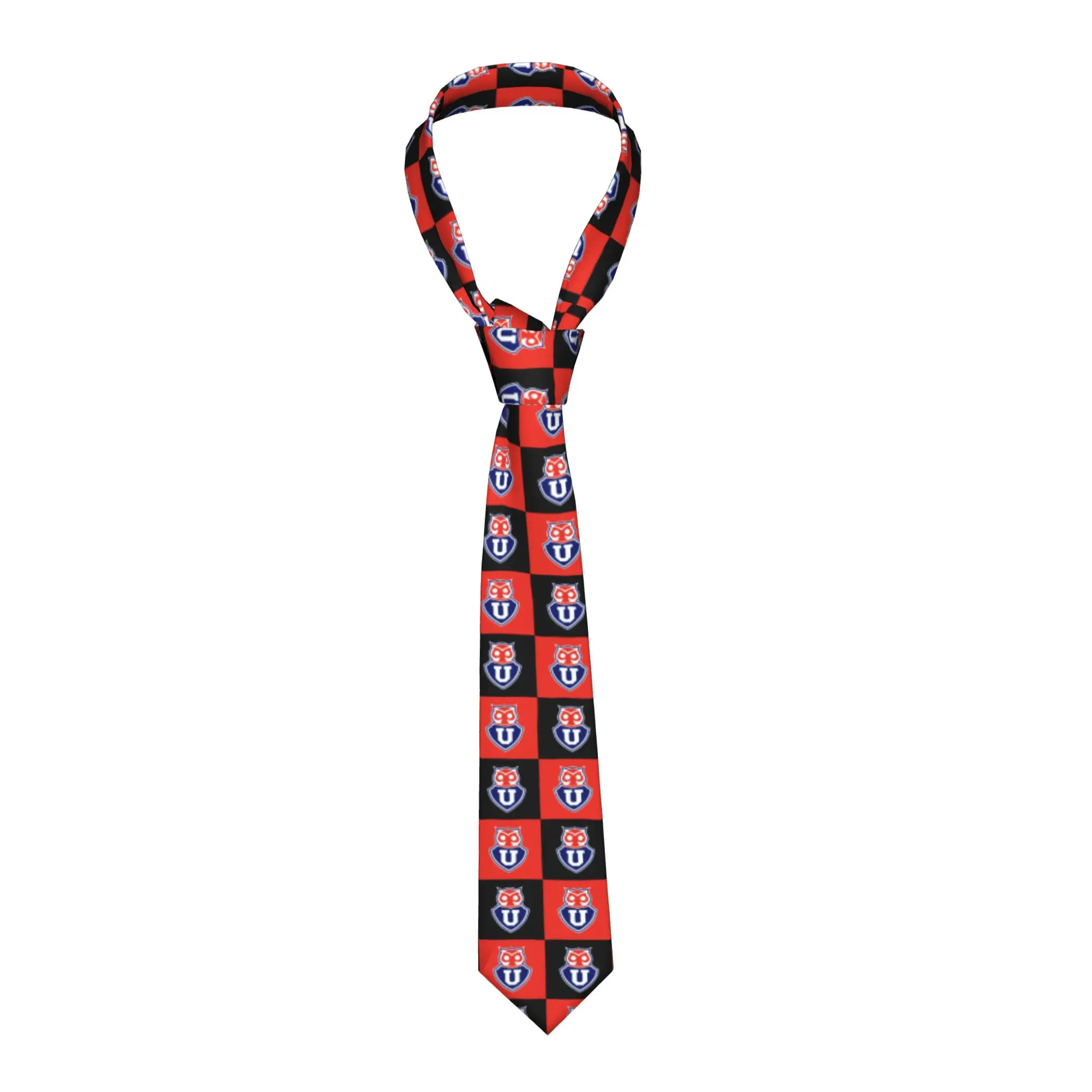 gravata-masculina-de-seda-xadrez-do-clube-de-futebol-universidad-de-chile-para-festa