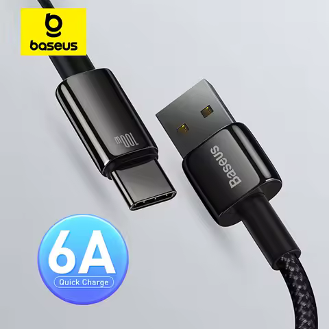 Baseus 100W USB Type C Cable For Samsung Pro Fast Charging Wire USB-C Charger Data Cord For Huawei P30 Realme Oneplus Poco F3