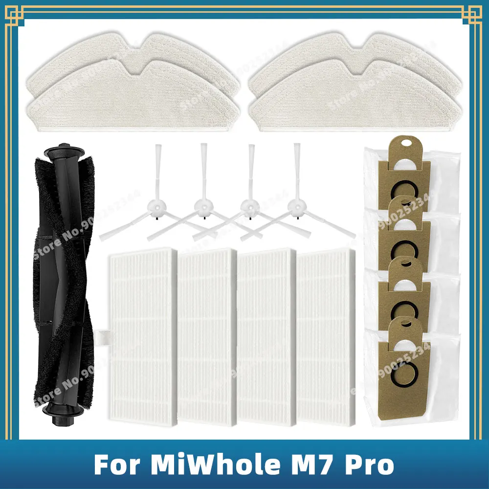 

Compatible For 샤오미 미홀 MiWhole M7 Pro Replacement Spare Parts Accessories Main Side Brush Hepa Filter Mop Cloth Dust Bag